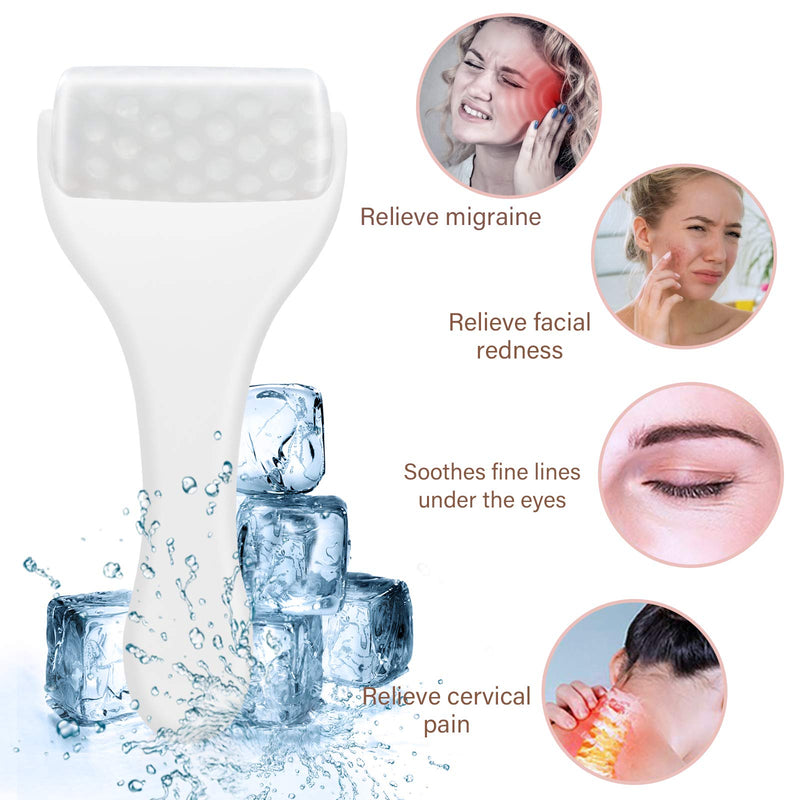 Upgraded Ice Roller for Face & Eye Puffiness, ITME Large Cool Facial Ice Rollers for Women Face Massager, Tighten Pores, Headaches Migraine Relief, Minor Injury, Reduce Wrinkle Skin Care (White) White - BeesActive Australia