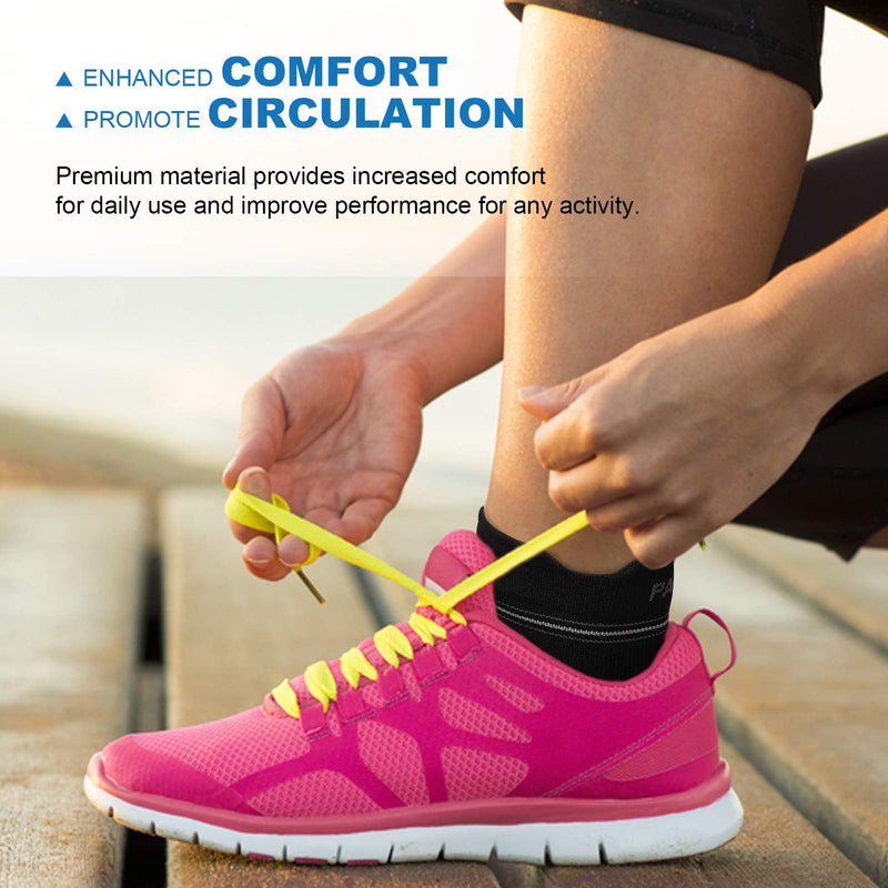 Plantar Fasciitis Sock (6 Pairs) for Men and Women, Compression Foot Sleeves with Arch and Ankle Support (Black, Large) Black(6 Pairs) - BeesActive Australia