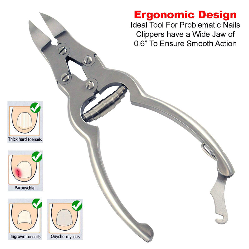 Toenail Clippers For Thick Ingrown Toenails - Heavy Duty Surgical Grade Stainless Steel Fingernails Clipper Cutter Trimmer Nail Cutters For Men Seniors Podiatrist Chiropodist Tool By Krisp Beauty - BeesActive Australia
