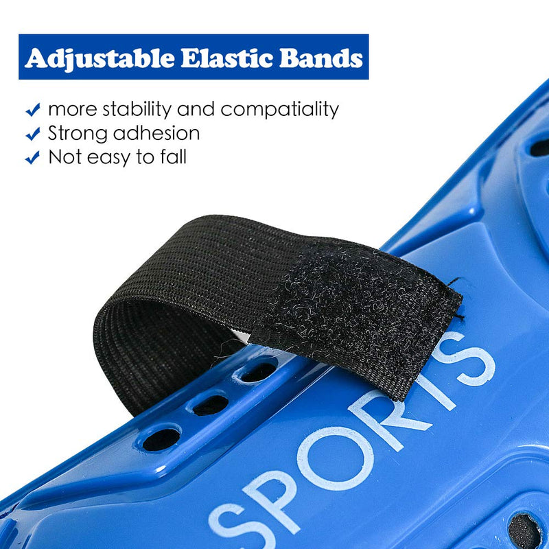 cGy Soccer Shin Guards, Youth Soccer Shin Pads, Breathable and Lightweight Child Calf Protective Gear Soccer Equipment for 3-15 Years Old Boys Girls Toddler Kids Teenagers M 3'10 - 4'8 Tall 02 Pairs Black + Blue - BeesActive Australia