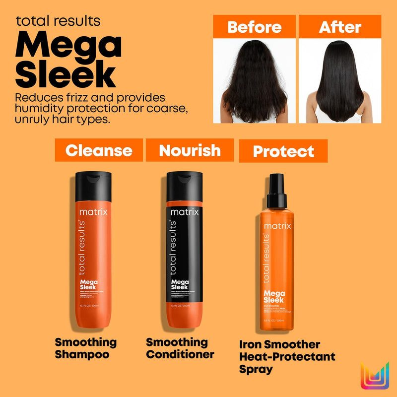 Matrix | Total Results | Mega Sleek | Heat Protecting Iron Smoother | For Frizzy, Unruly Hair 250 ml - BeesActive Australia