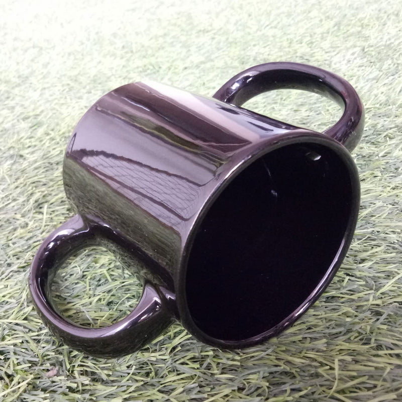 AncientImpex Ceramic Dual Handle Mug for Secure Hold | BPA-Free Double Handled Mugs to Aid Tremors 11.83 US Fl. Oz. (350 Ml), Black - BeesActive Australia