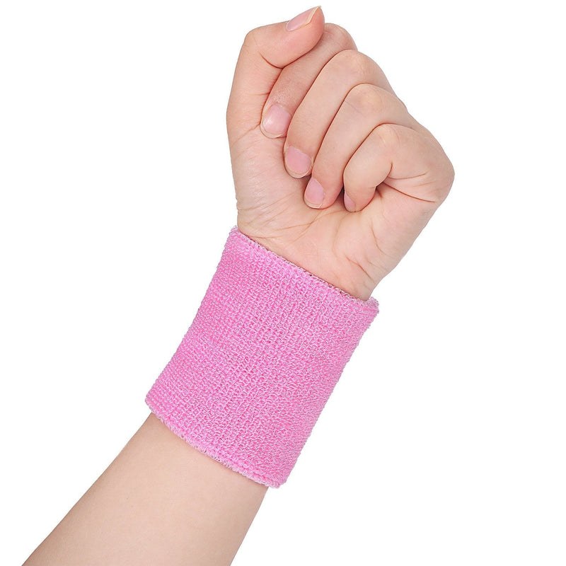 WILLBOND 3 Pieces Sweatbands Set, Includes Sports Headband and Wrist Sweatbands Sweat Band for Athletic Men and Women Pink - BeesActive Australia