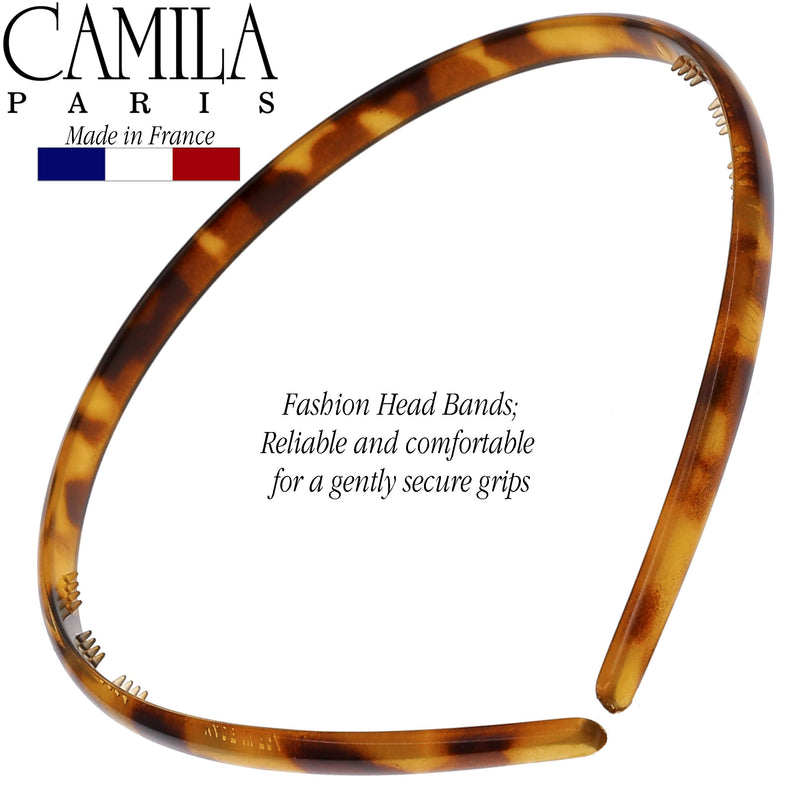 Camila Paris CP1450 French Headband for Women, Strong Hold Grip Women's Hair Band, Very Flexible, No Slip and Durable Styling Girls Hair Accessories, Made in France with Cellulose 0.50 Inch (Pack of 1) Tokyo - BeesActive Australia