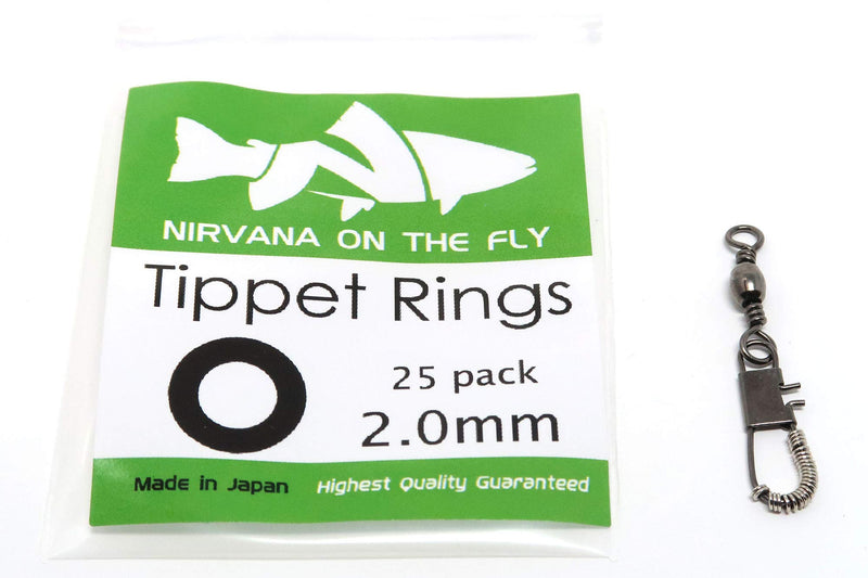 [AUSTRALIA] - Nirvana Premium Fly Fishing Tippet Rings - 25 Rings on a Clip - Made in Japan 2mm 
