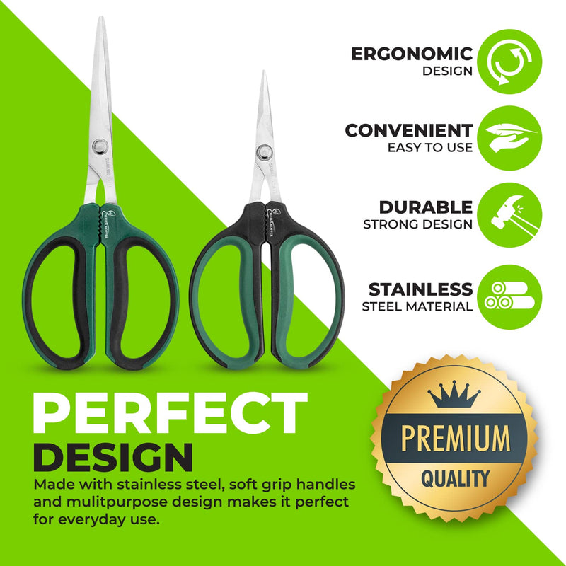 Yieldcropper Hydroponic 2-Pack Bonsai Scissors and Plant Trimming Shears Set - Stainless Steel Pruning Shears for Indoor Gardening, Succulent Harvest, and Precision Plant Care - BeesActive Australia
