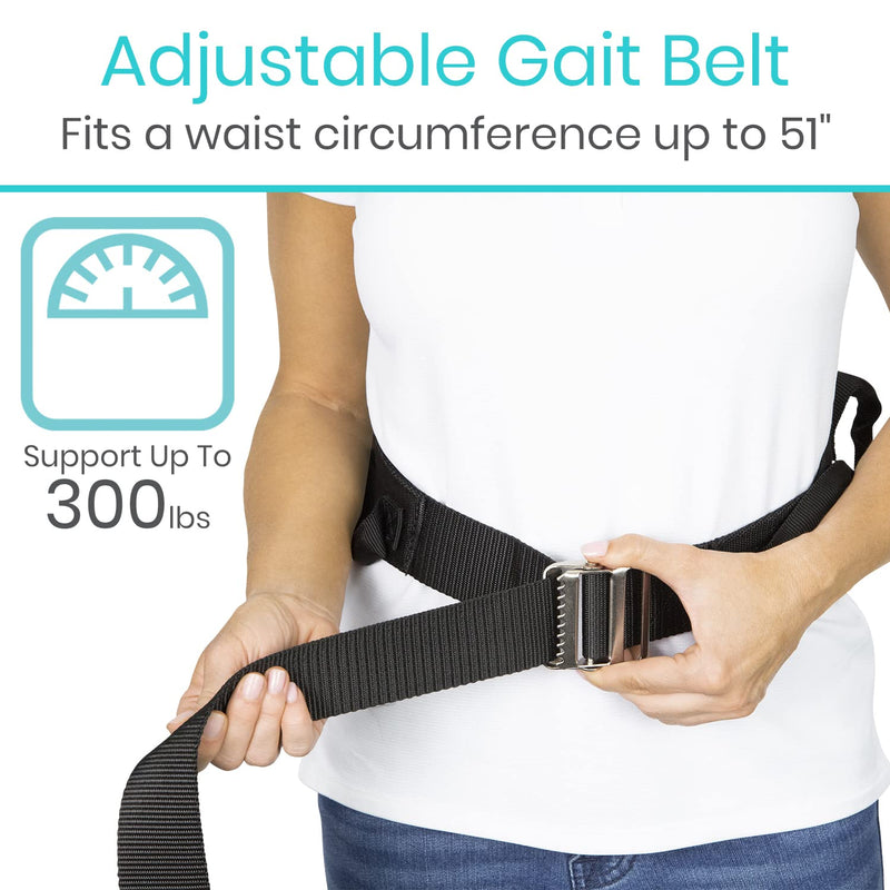 Vive Transfer Belt with Handles - Safety Gait Assist - Bariatric, Elderly, Gate Strap Quick Release (Black) - BeesActive Australia