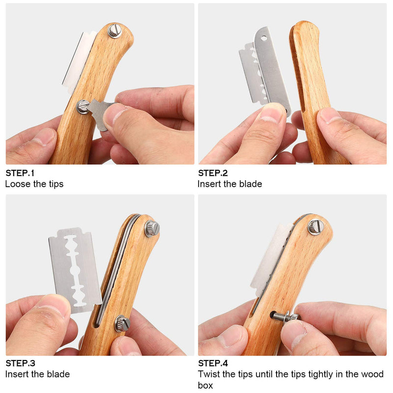 Bread Lame Knife with 10 Pieces Replaceable Blades Wooden Handle Lame Slashing Tool and 2 Pieces Dough Scoring Knife with Protective Cover for Making Bread Tool (Classic Style) Classic Style - BeesActive Australia