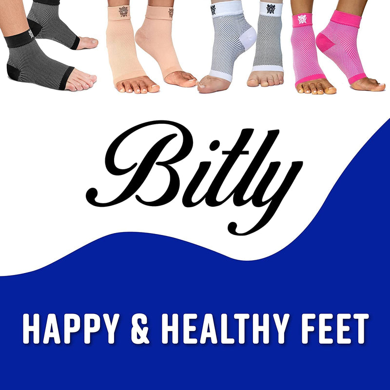 Bitly Plantar Fasciitis Compression Socks for Women & Men - Best Ankle Compression Sleeve, Nano Brace for Everyday Use - Provides Arch Support & Heel Pain Relief (Black, Medium) Black 1 - BeesActive Australia