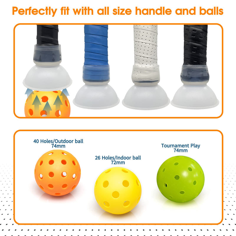 Silicone Pickleball Ball Retriever, Pickleball Paddle Accessory to Pick Up Pickleball Balls Without Bending Over, 2 Pack Transparent - BeesActive Australia