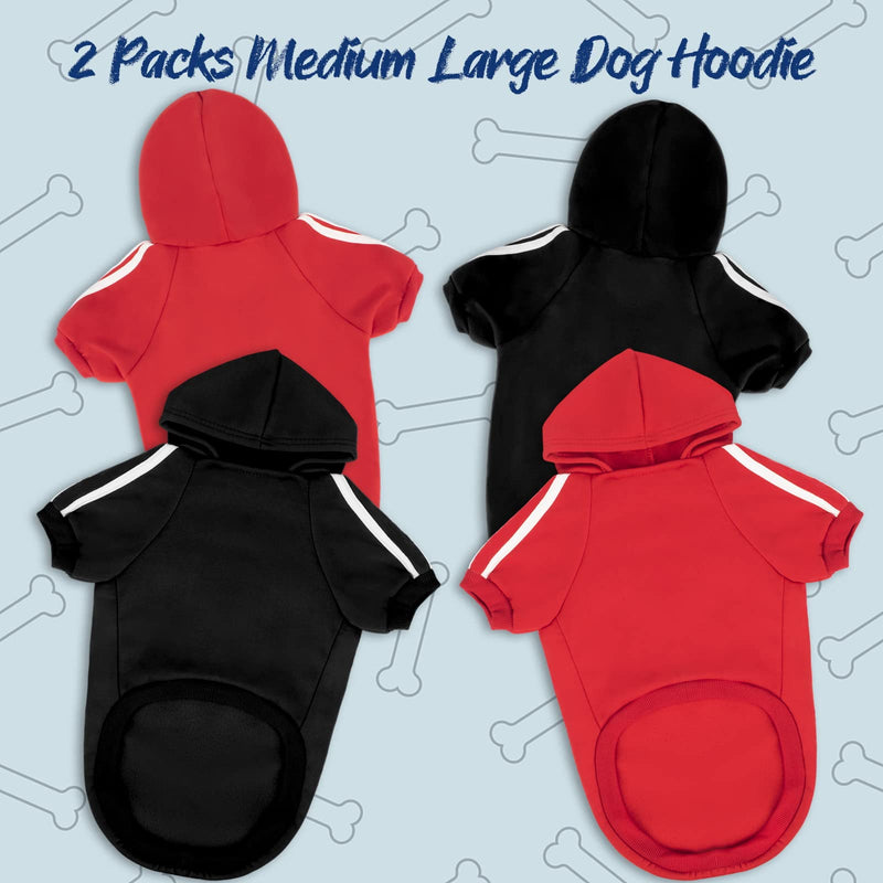 Rypet 2 Packs Basic Dog Hoodie Pet Clothes Sweater with Hat, Casual Sports Hoodie Sweatshirt for Medium Large Dogs 9XL(Chest: 35.4", Back: 29.1") - BeesActive Australia