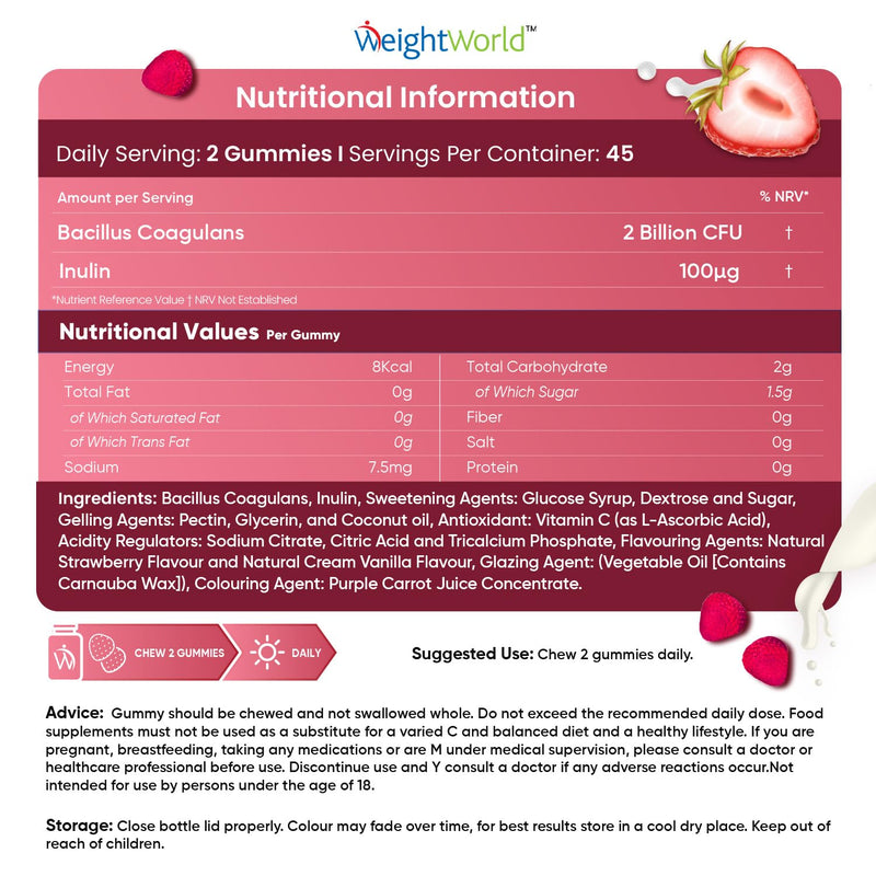 Probiotic Gummies with Prebiotic - 90 Tasty & Vegan Gummies - 2000 Million CFU - Spore-Forming Bacillus Coagulans & Inulin - Gut-Friendly Pre and Probiotics - Digestion Supplement for Women & Men - BeesActive Australia
