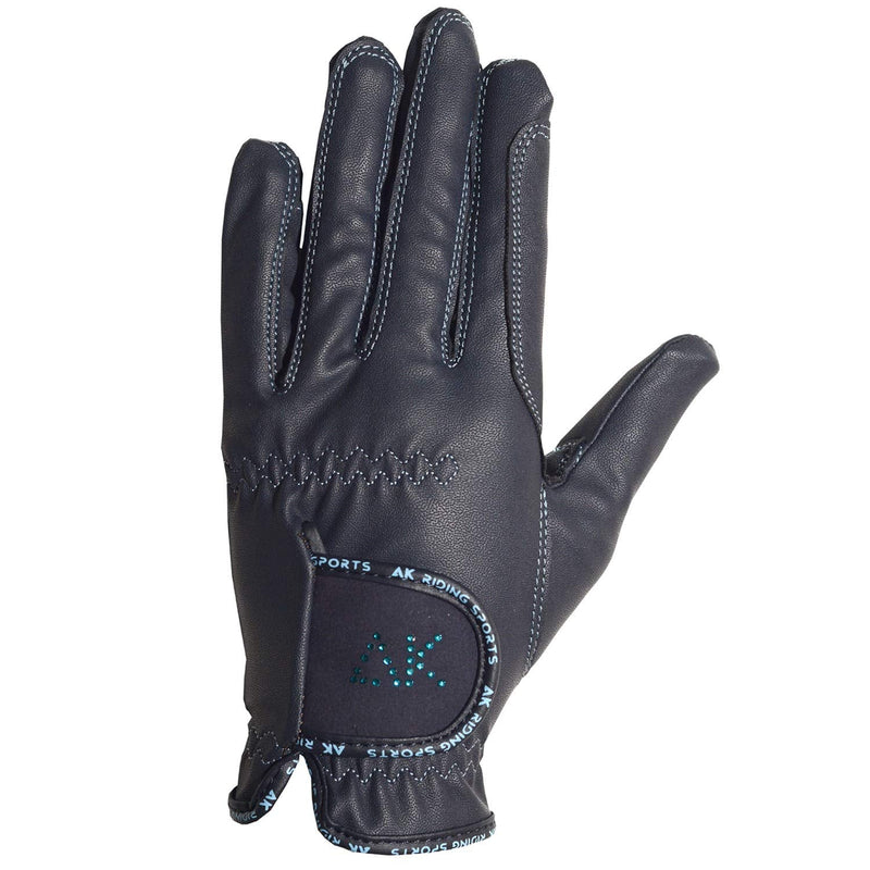 AK Horse Riding Gloves Ladies, Men & Kids Equestrian Gloves with Stones AKRS-6710 Medium White - BeesActive Australia