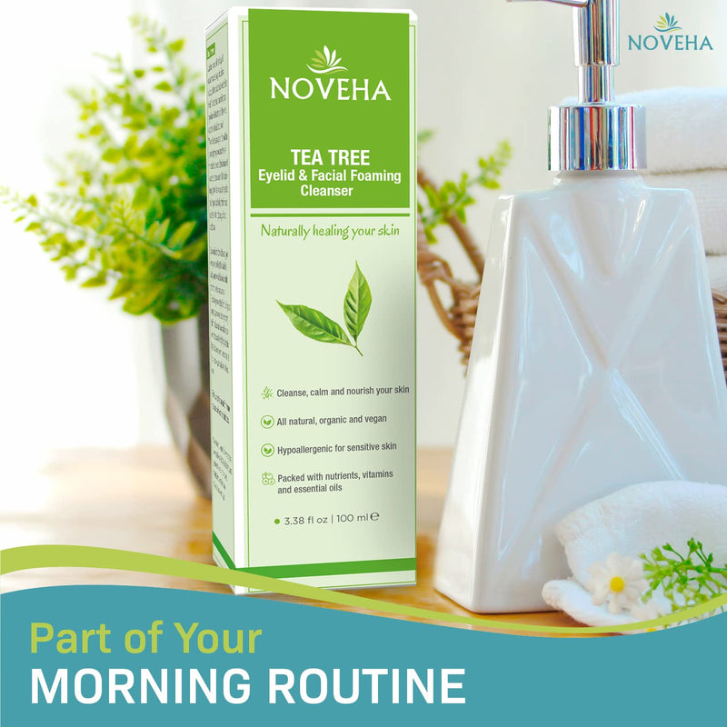 Tea Tree Eyelid Foaming Cleanser - Face Wash For Women | Eyelid Scrub For Dry Eye, Irritation | Preservative Free, Natural Ingredients - BeesActive Australia