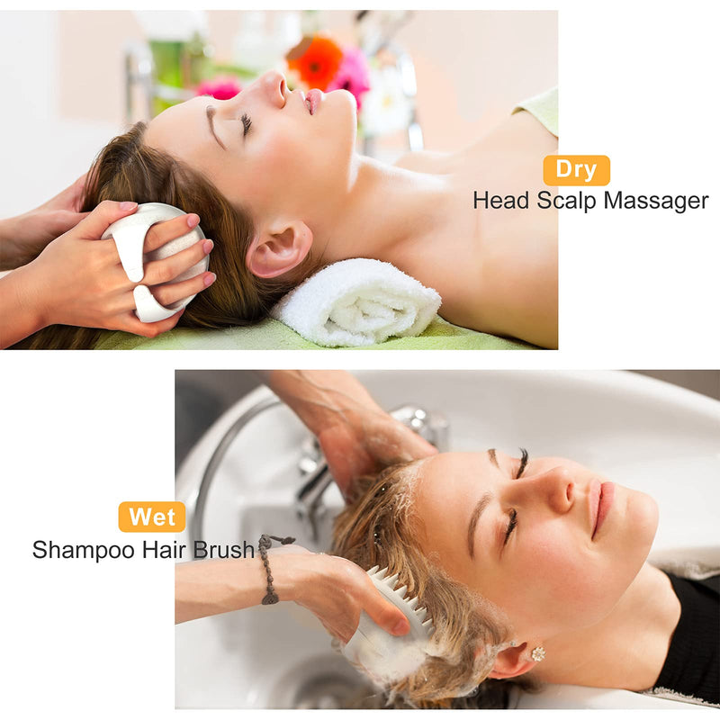 AIMIKE Scalp Massager Shampoo Brush,Scalp Brush for Washing Hair & Scalp Massager for Hair Growth,Scalp Scrubber/Exfoliator with Silicone Bristles for Dandruff Removal,Head Massager for Wet & Dry Milk White - BeesActive Australia