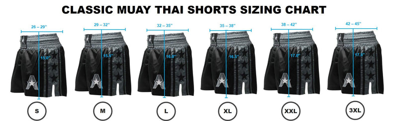 [AUSTRALIA] - Anthem Athletics Classic Muay Thai & Kickboxing Shorts Black Large 