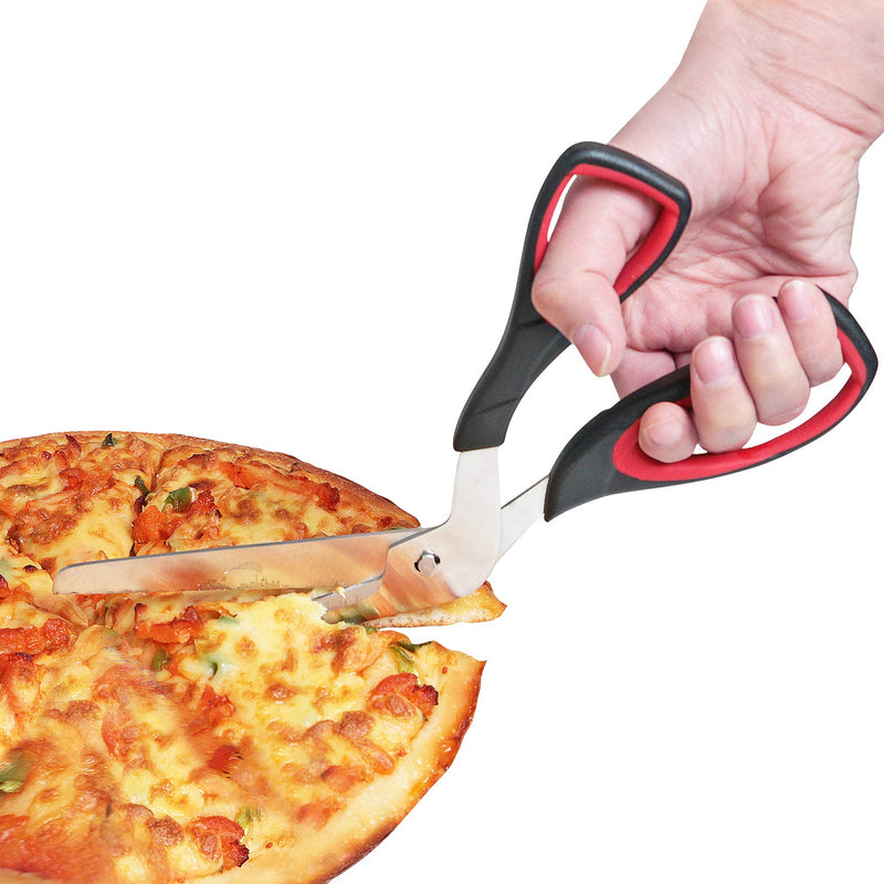 Asdirne Pizza Scissors, Pizza Cutter with Ultra Sharp Detachable Blade and Ergonomic Soft Grip, 10.3Inch, Black&Red - BeesActive Australia