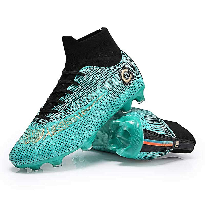 LIAOCX Men's Sports Outdoor Competition/Training Soccer Shoes Boys Football Student Spikes Sneakers 10.5 Green - BeesActive Australia