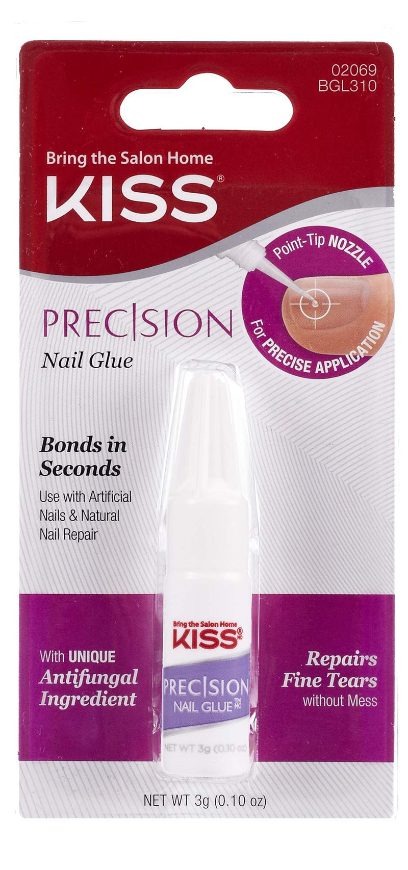 KISS Precision Nail Glue 0.10 oz - BGL310 (2 Packs) - BeesActive Australia