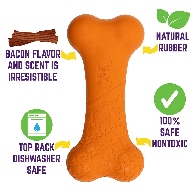 Chew King Bacon Flavor Rubber Bone - BeesActive Australia