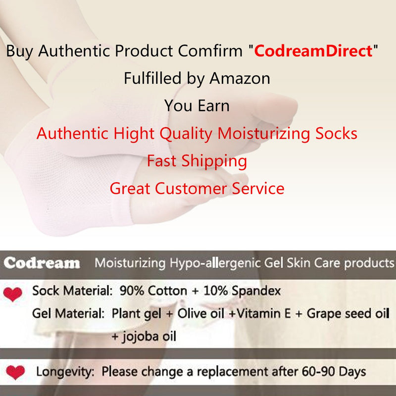 Codream Vented Moisturizing Socks Lotion Gel for Dry Cracked Heels, Spa Gel Socks Humectant Moisturizer Heel Balm Foot Treatment Care Heel Softener Compression 2 Pairs Pink&Grey - BeesActive Australia