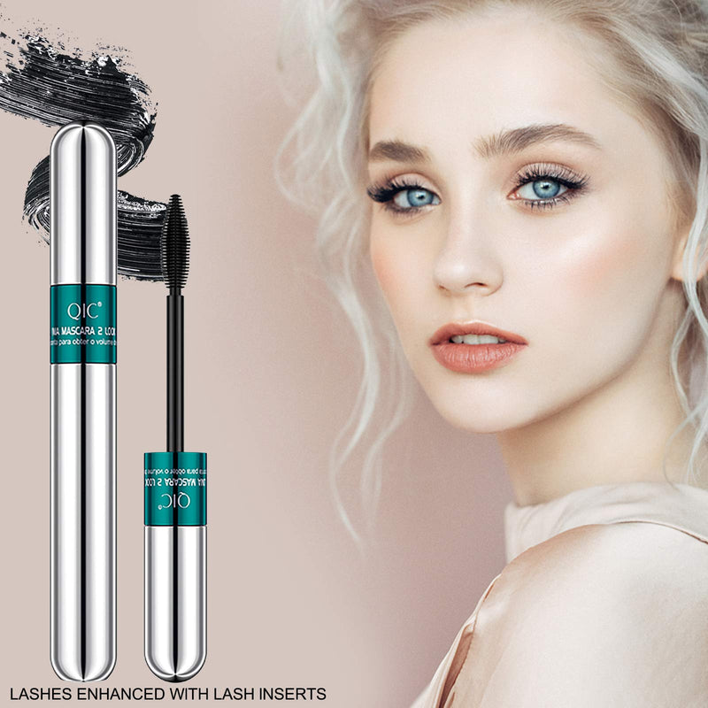 4D Silk Fiber Lash Mascara,2 in 1 Thrive Mascara Lengthening & Thicking Lash,Long Lasting Waterproof Mascara,Smudge-Proof, No Clumping,Voluminous Eyelashes,No Smudging Lasting All Day - BeesActive Australia