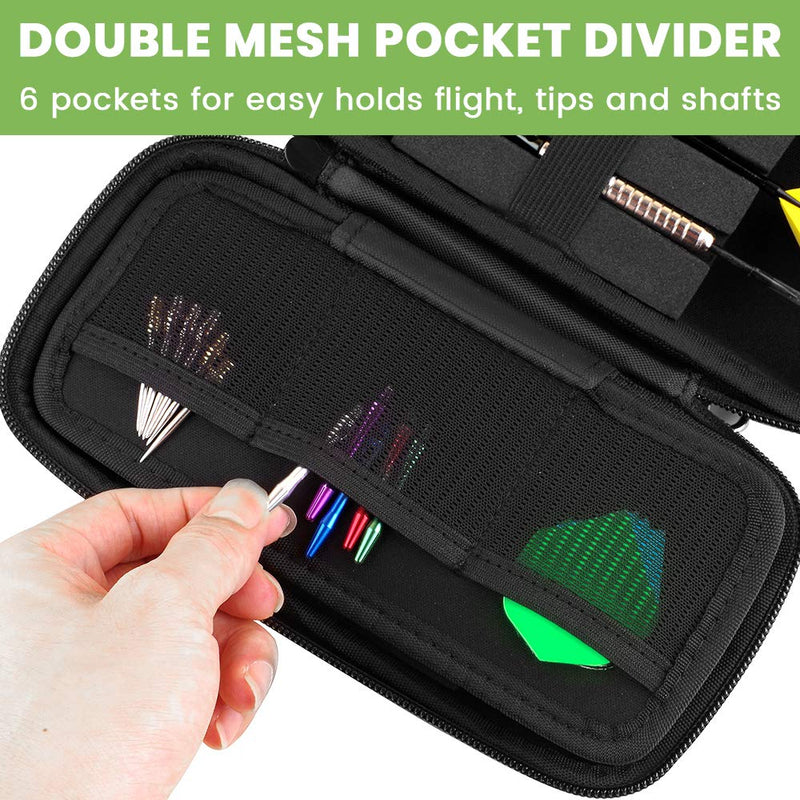 ALKOO Dart Case Holder Bag for 6 pcs Steel and Soft Tip Darts Set, Storage Organizer Holds 6 Darts and Tips, Shafts and Flights Accessories (Cases Only)- Black - BeesActive Australia