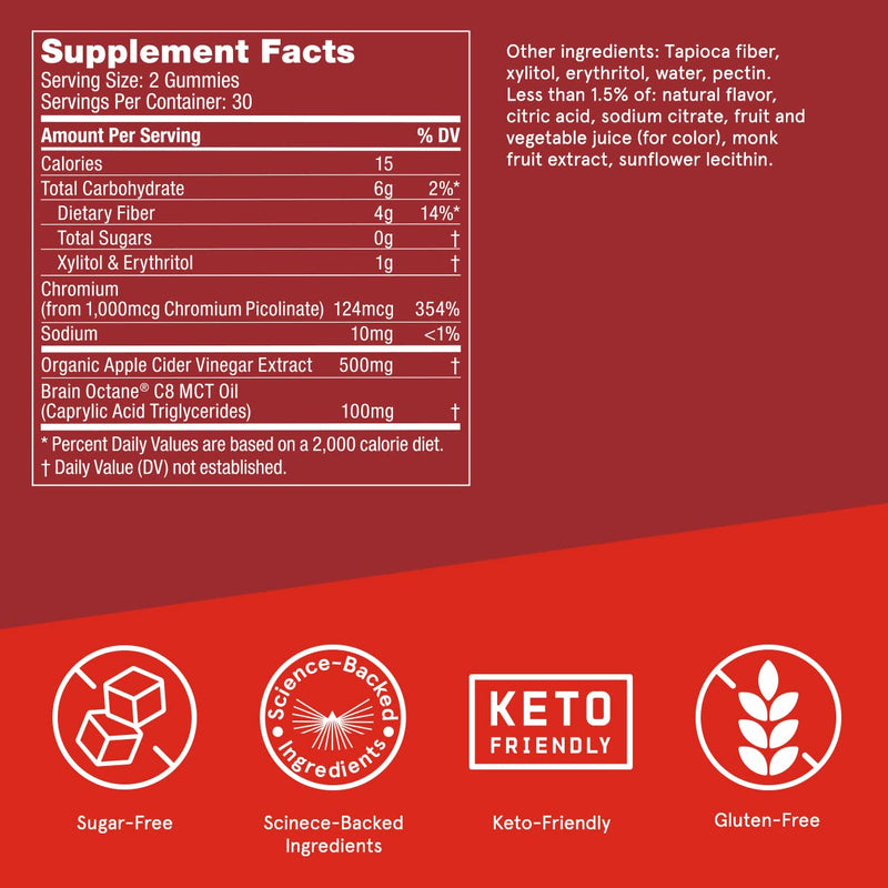 Bulletproof Apple Cider Vinegar Max Sugar-Free Gummies, 60 Count, Keto Supplement for Cravings - BeesActive Australia