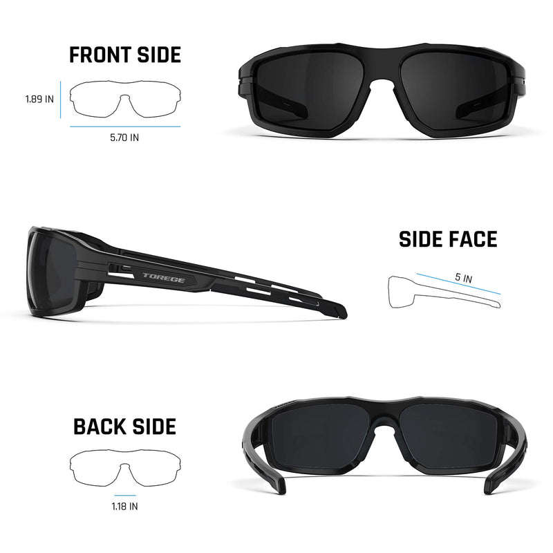 Polarized Sunglasses for Men, Sports Sunglasses for Men, UV Protection Sunglasses for Women for Cycling Fishing Trekking TR31 Bright Black Frame & Grey Lens - BeesActive Australia