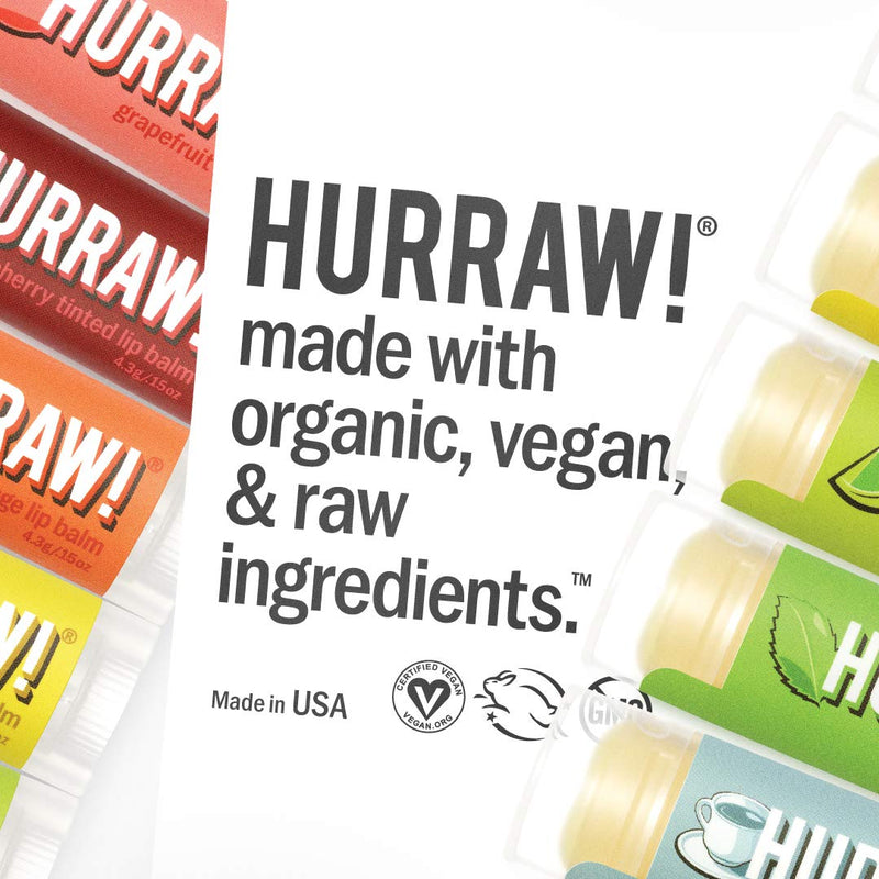 Hurraw! Kapha (Grapefruit, Ginger, Eucalyptus) Lip Balm, 2 Pack: Organic, Certified Vegan, Cruelty and Gluten Free. Non-GMO, 100% Natural Ingredients. Bee, Shea, Soy and Palm Free. Made in USA - BeesActive Australia