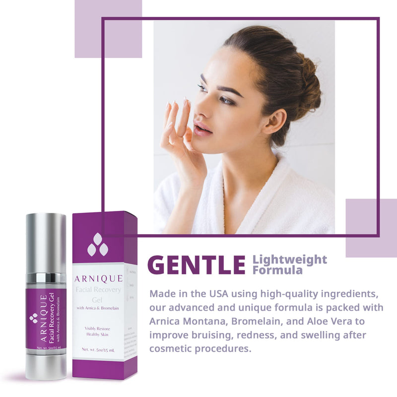 Arnique Arnica Gel for Face - Facial Recovery Gel Aftercare for Fillers & Cosmetic Injection Treatments, Arnica Montana, Bromelain, Hyaluronic Acid & Aloe Vera for Healing Bruising and Swelling After Surgery Skin 1 - BeesActive Australia