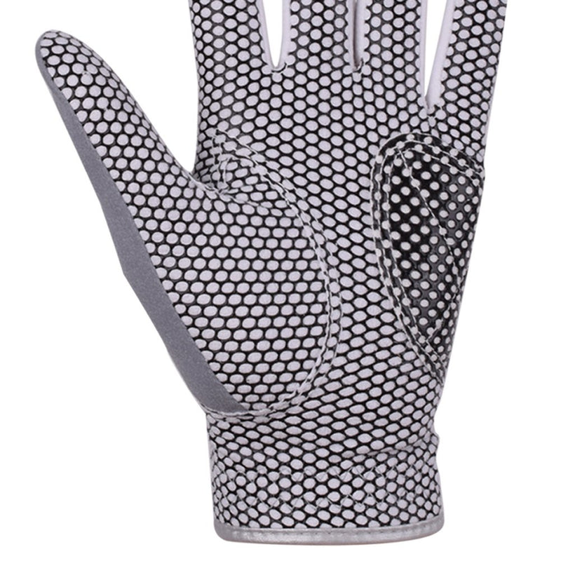 GH Women's Leather Golf Gloves One Pair - Flower Printed Both Hands Gray 18 (XS) - BeesActive Australia