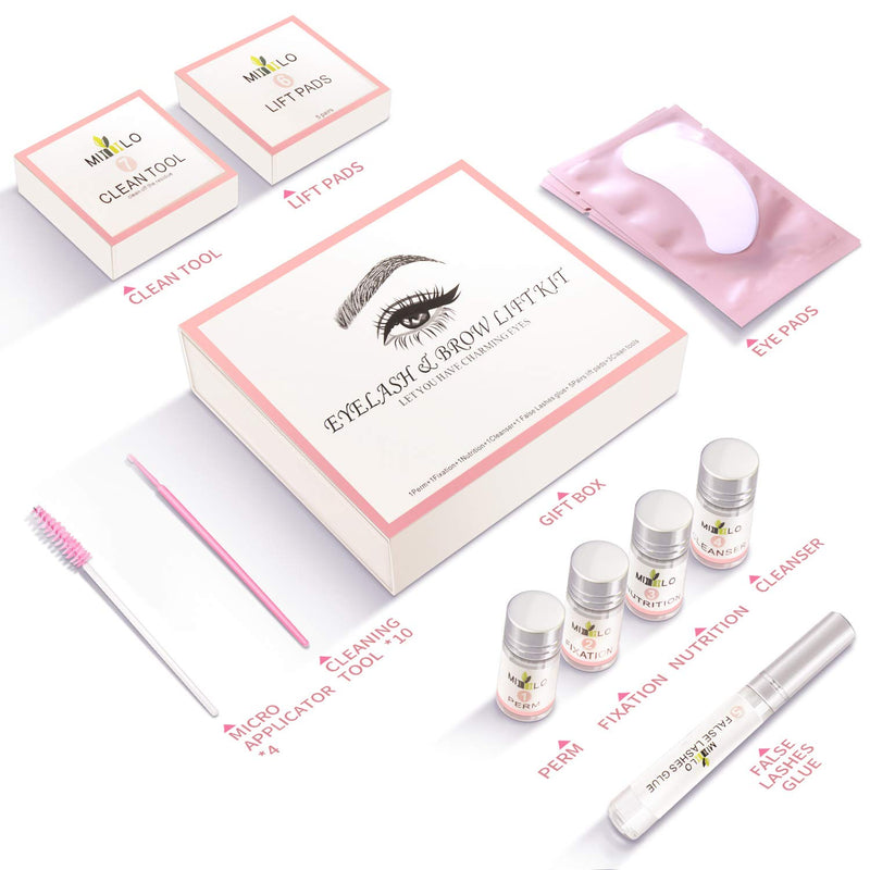 Lash Lift Kit, Eyelash Perm Kit & Brow Lift Kit Safe Nourishing Eyebrow & Lash Lift, Semi Permanent KERATIN DIY Salon Grade Supplies For Beauty Treatments Includes Eye Pads, Lift Pads and Accessories - BeesActive Australia