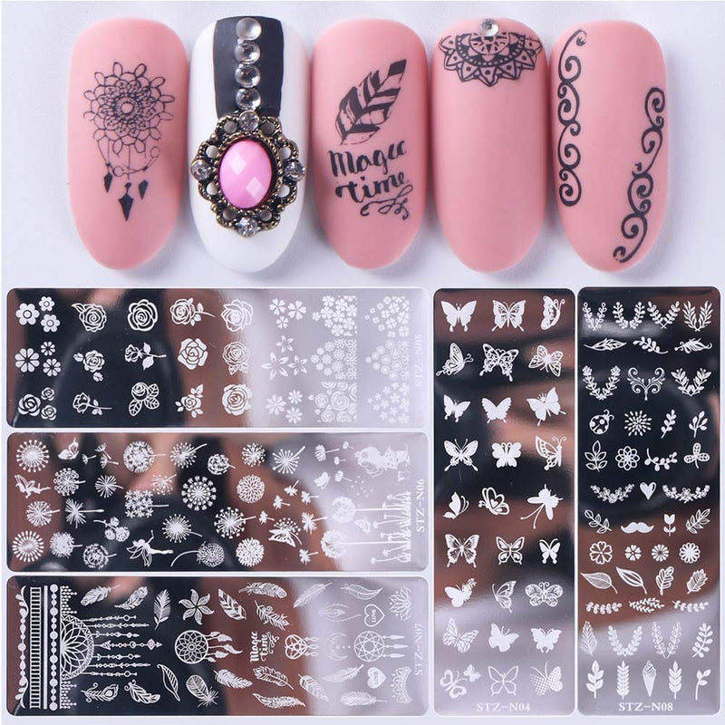 Lookathot 12PCS Nail Art Image Stamp Stamping Plates with 1 Stamper, 1 Scraper - BeesActive Australia