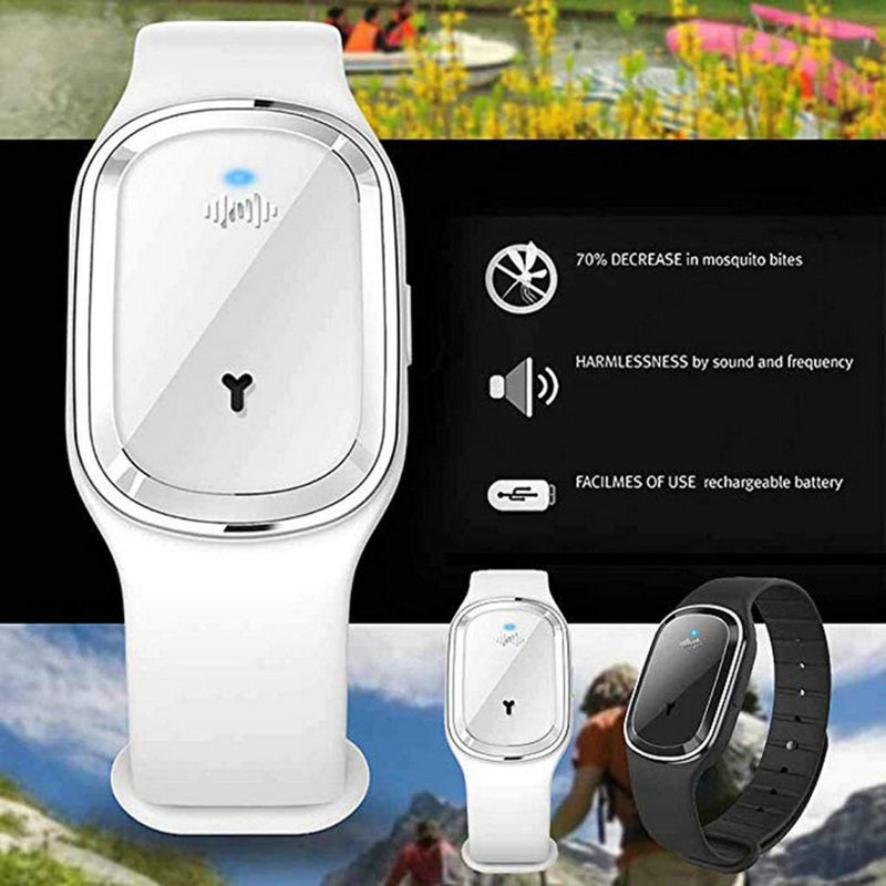 N3 ZELEK Mosquito Repellent Bracelet Mosquito Bands Newest CHIP Insect Repellent Bands Ultrasonic Pest Repeller Wrist Band Pest Control Repellent Bracelet Anti Mosquito Wristband Smart Insect Watch White - BeesActive Australia