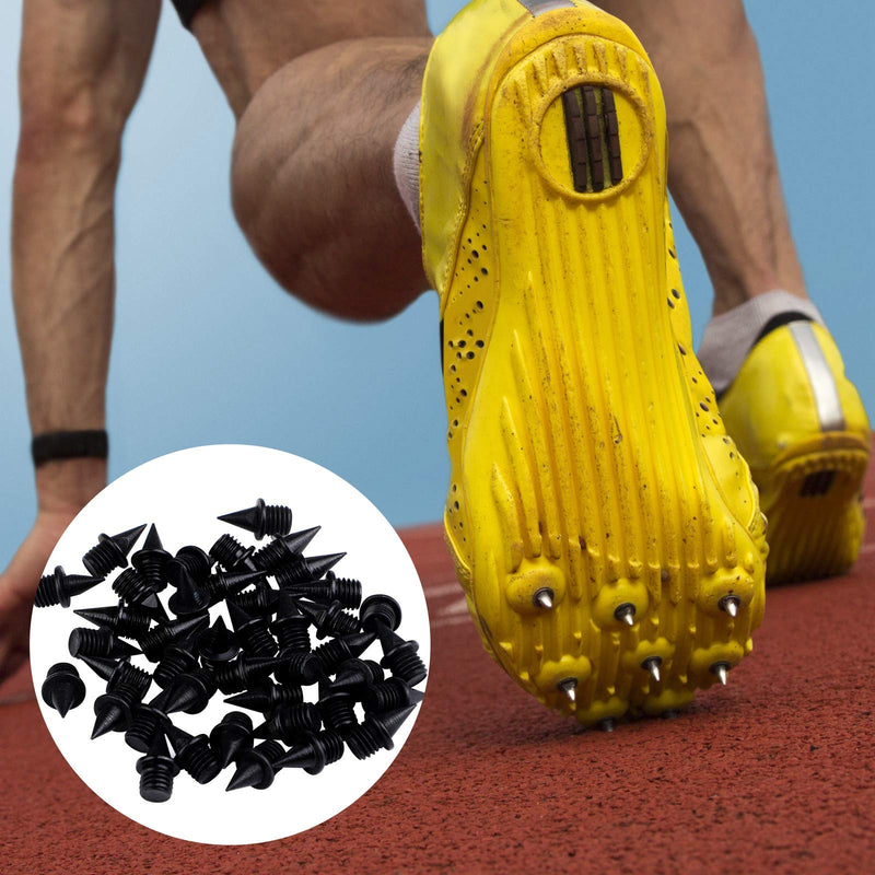 Elcoho 42 Pieces 1/4 Inch Steel Spikes Track Shoe Spikes Replacements and Spike Wrench for Sports Running Track Shoes Black - BeesActive Australia