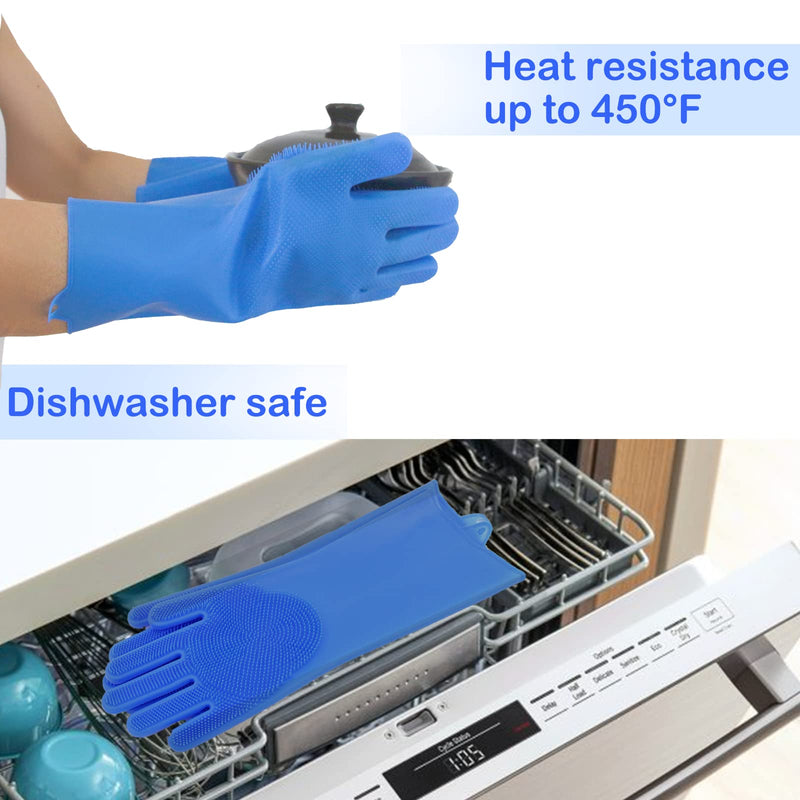 Pet Grooming Gloves, Yintoper Dog Bathing Gloves with High-Density Teeth, Heat Resistant Silicone Cat Washing Shampoo Gloves, Bathing and Massaging for Dogs and Cats - BeesActive Australia