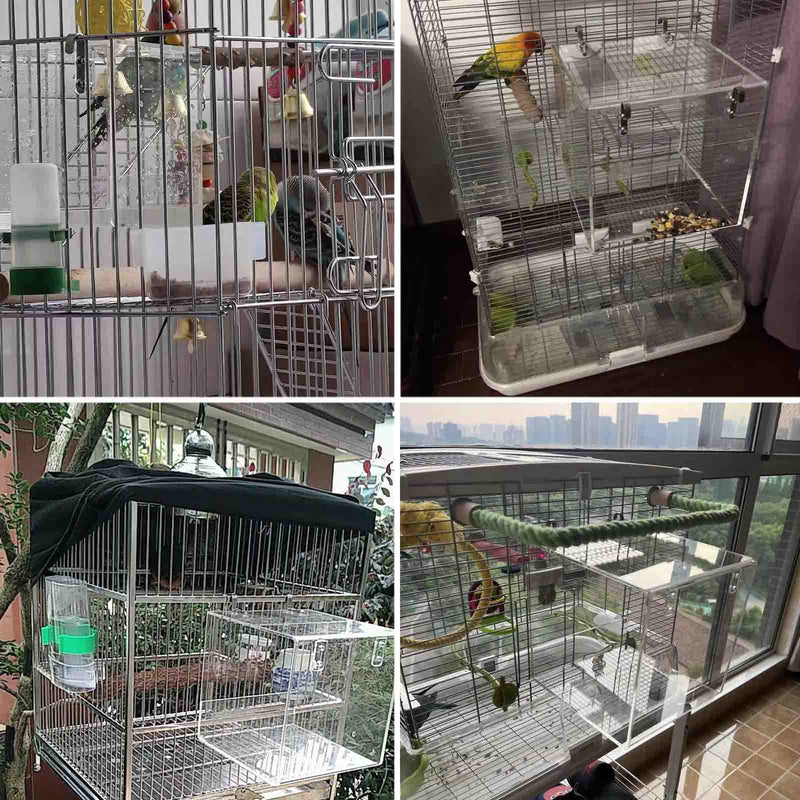 Xxmbbjy Hanging Bird Bath Cube, Transparent Bath Shower Box Bowl with Stainless Steel Hooks for Small Bird Canary Budgerigar Parrots Crested Myna Cockatiel Lovebird - BeesActive Australia
