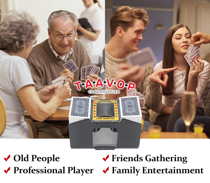TAAVOP Card Shuffler 2-4 Deck Automatic, Battery-Operated Electric Card Shuffler Machine for UNO/Poker/Playing Card - BeesActive Australia