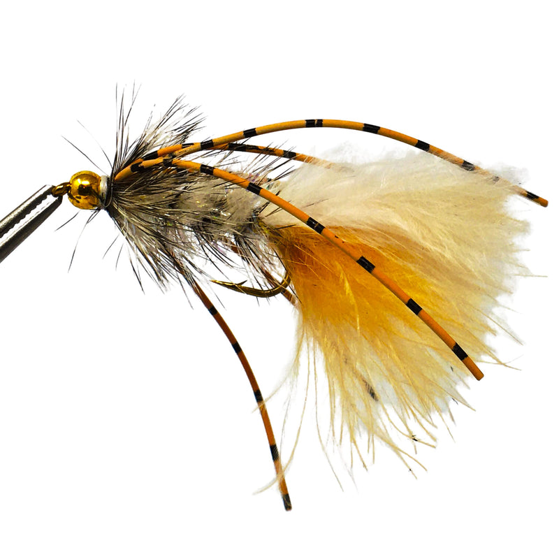 Thor Outdoor BH Woolly Bugger Streamer Fly Fishing Set – Assorted Wet Flies for Trout, Panfish, and Bass 12 Pc - Fire-L, Lt Tan, Black - Size #8 and #10 - BeesActive Australia