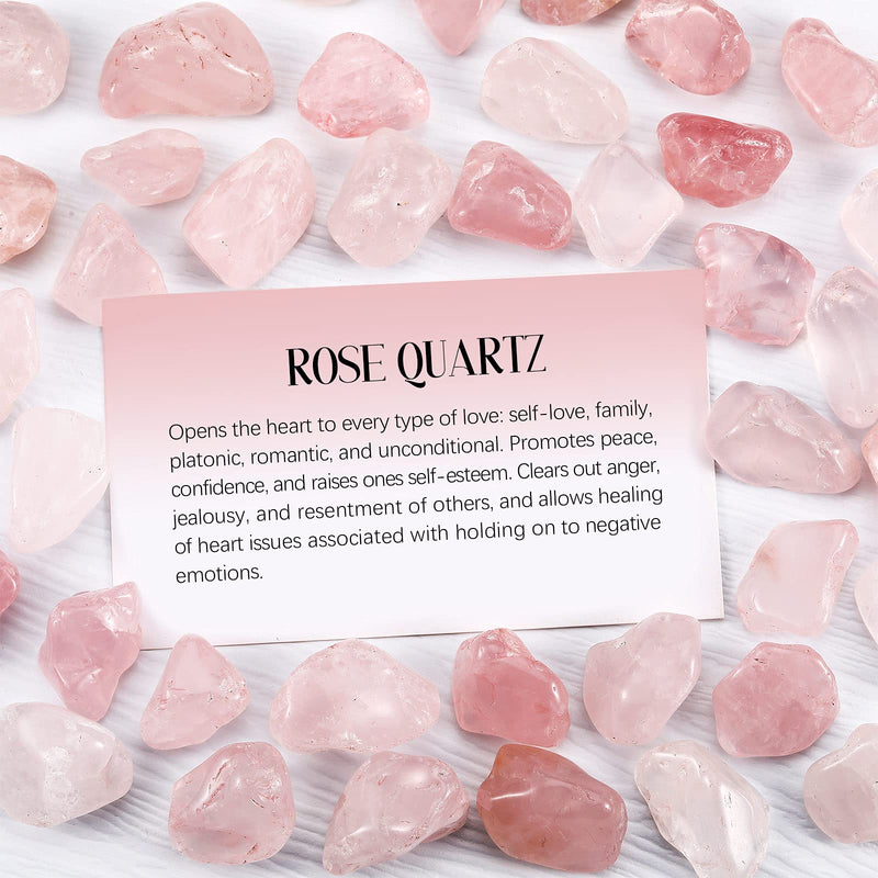 Natural Polished Rose Quartz Pink Polished Natural Stone Rose Quartz Crystal Chip Small Rose Quartz Stones Mini Crystal Stones Tumbled Polished Rocks for Jewelry Making Wicca Reiki Worry Healing Stone - BeesActive Australia