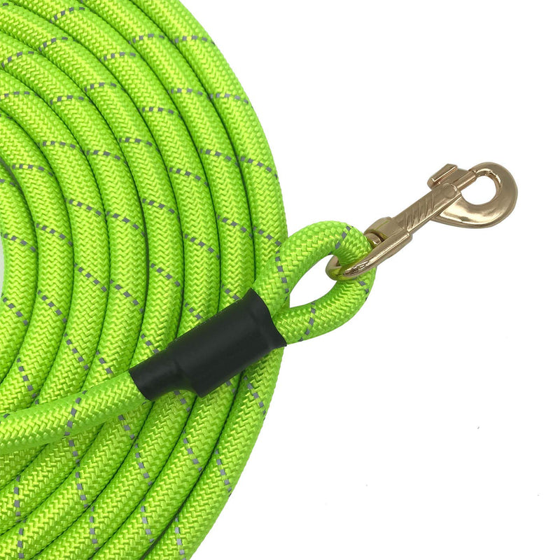 Shorven Nylon Strong Dog Rope Lead Reflective Training Dog Leash with Soft Handle 8-20 FT Long (Dia:0.5" 15FT) Green - BeesActive Australia