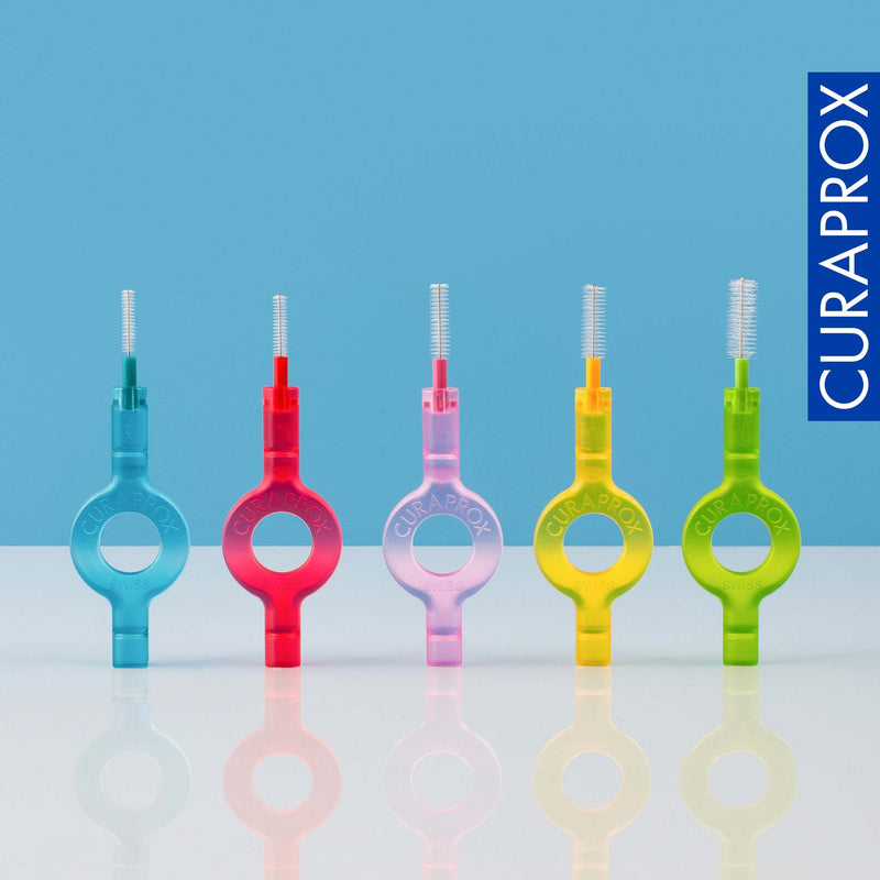 Curaprox CPS 08 Prime Refill Interdental Brushes, Pink, 8 Count - 8 x 0.8mm - 3.2mm Internal Toothbrushes. - BeesActive Australia