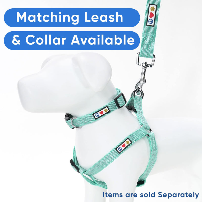 Pawtitas Pet Reflective Step in Dog Harness or Reflective Vest Harness Comfort Control Training Walking of Your Puppy Harness/Dog Harness Medium (Pack of 1) Teal - BeesActive Australia