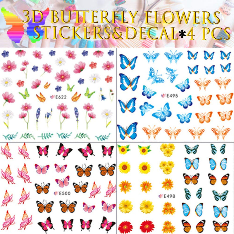 Butterfly Nail Art Glitter Stickers Holographic Nail Sequins Valentines Day Acrylic Nails Butterfly Iridescent Glitter Nail Set Confetti Manicure Nail Art Supplies Decoration Art Resin Nail Butterfly Decals - BeesActive Australia