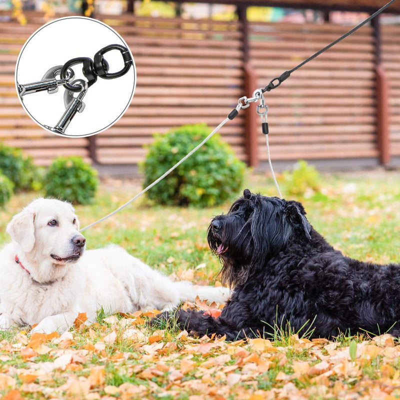 EXPAWLORER Retractable Dog Leash - Chew Proof Double Dog Leash for 2 Dogs with 2 No Tangle Strong Wire Ropes, 16 ft Heavy Duty Dog Leash for Medium and Large Dogs Black&White - BeesActive Australia