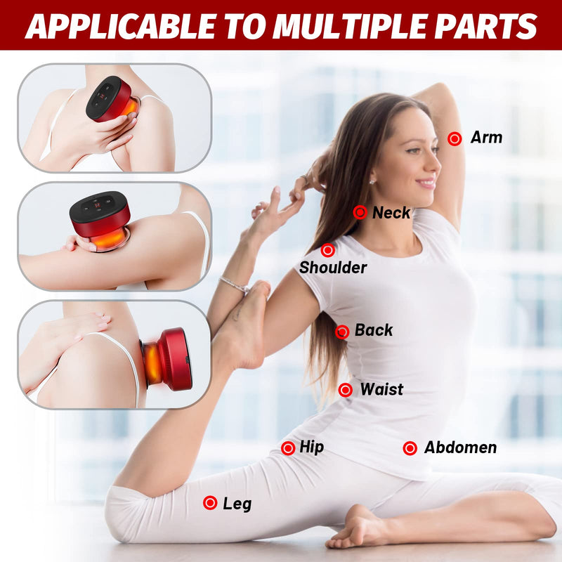 Electric Cupping Set Victop 4 in 1 Vacuum Cupping Massager Machine Smart Cupping Therapy Massager Rechargeable Cups Scraping Tools with 12 Adjustable Suctions Temperatures for Muscle Pain Relief - BeesActive Australia