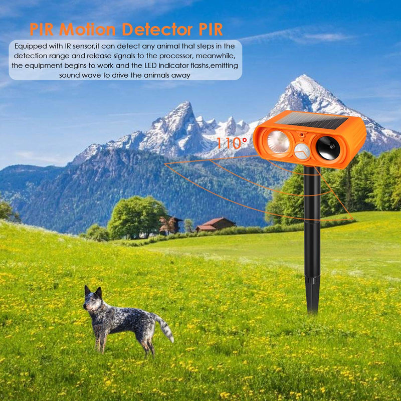 RESSYYT Ultrasonic Cat Deterrent,Solar Powered Deterrent with Motion Sensor and Flashing Lights Outdoor Solar Farm Garden Yard Device,Dogs,Cats,Birds - BeesActive Australia