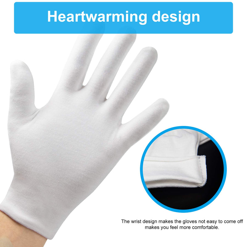 5Pairs(10Pcs) Moisturizing Gloves Overnight, Cotton Gloves for Dry Hands Eczema,White Cotton Gloves for Men and Women,Washable SPA Cotton Inspection Gloves, One Size Fit Most Cloth Gloves - BeesActive Australia