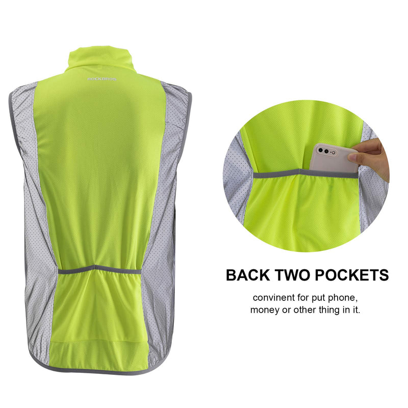 ROCK BROS Reflective Vest for Running Cycling High Visibility Safety Vest for Men Women Breathable Sleeveless Bike Vest Running Vest Gear Asia M= US XS - BeesActive Australia